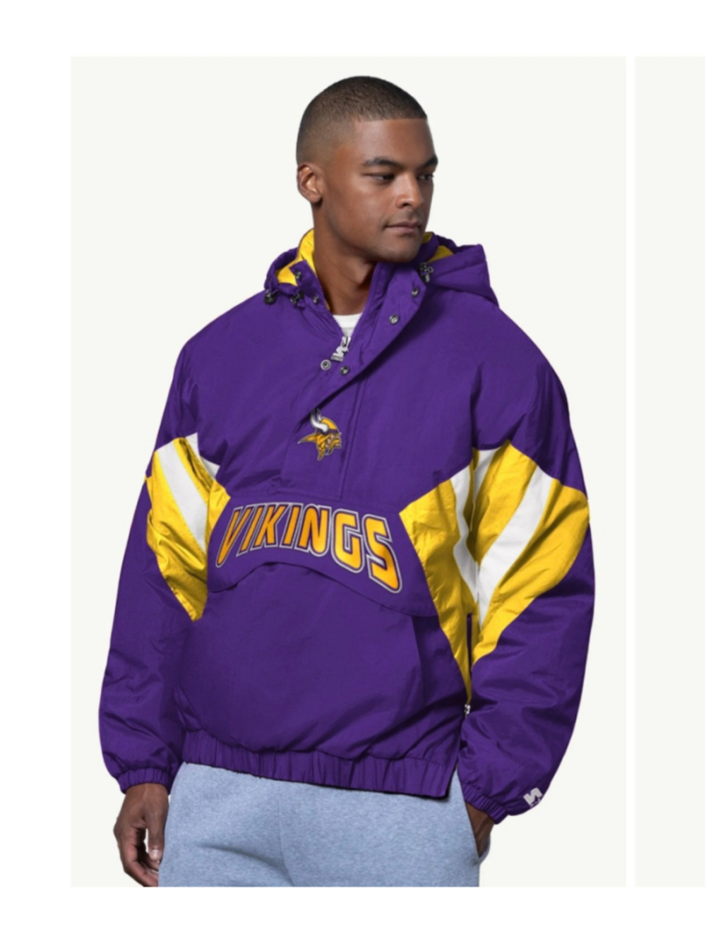 Men's Starter Minnesota Vikings Windbreaker Jacket XL Purple Yellow